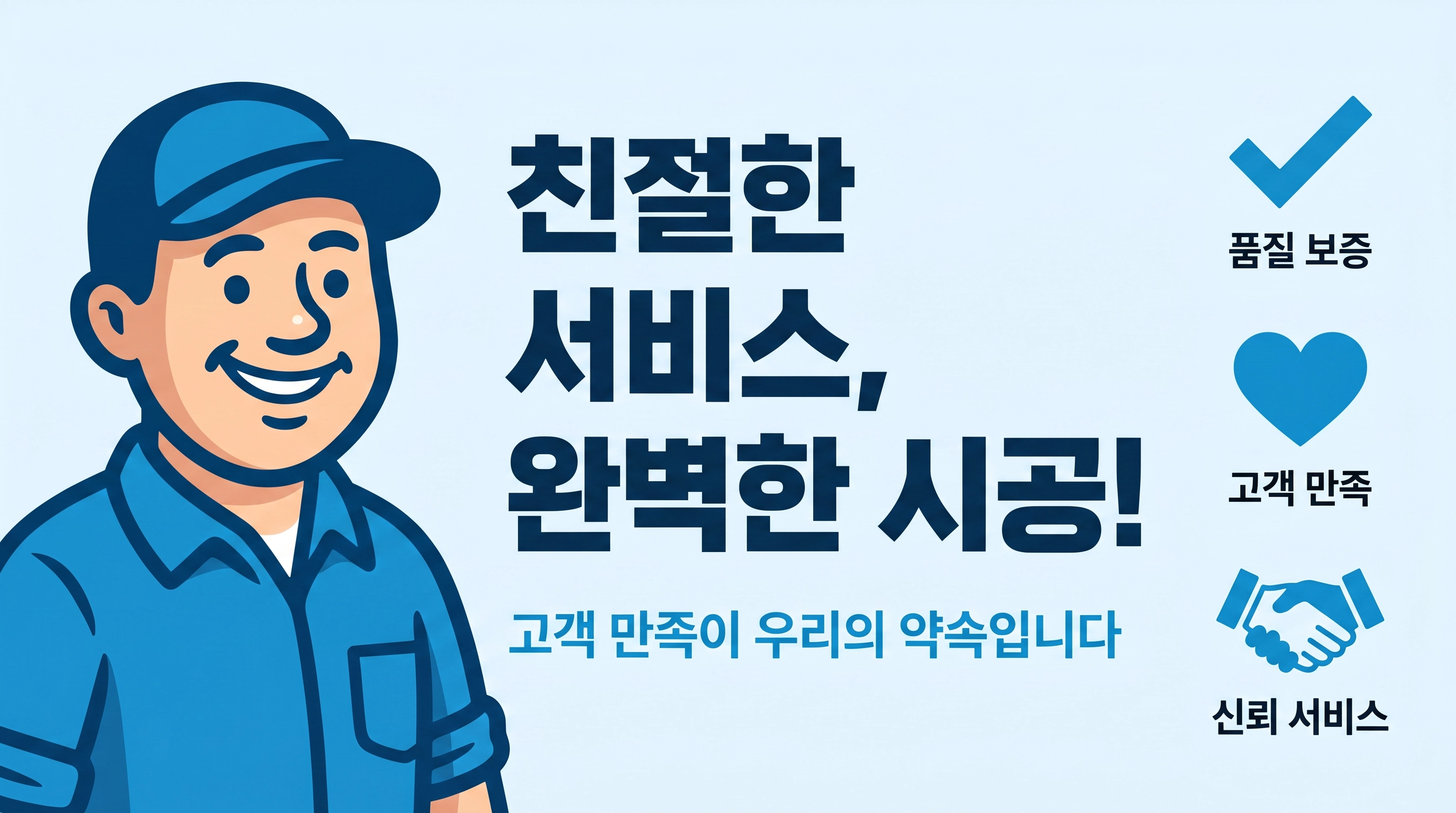 친절한 서비스, 완벽한 시공